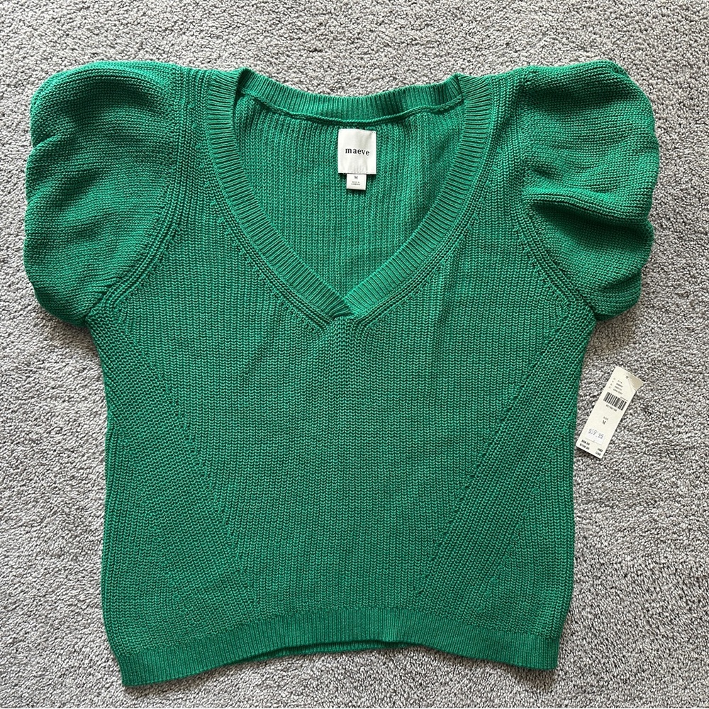 Maeve Green Knit Top